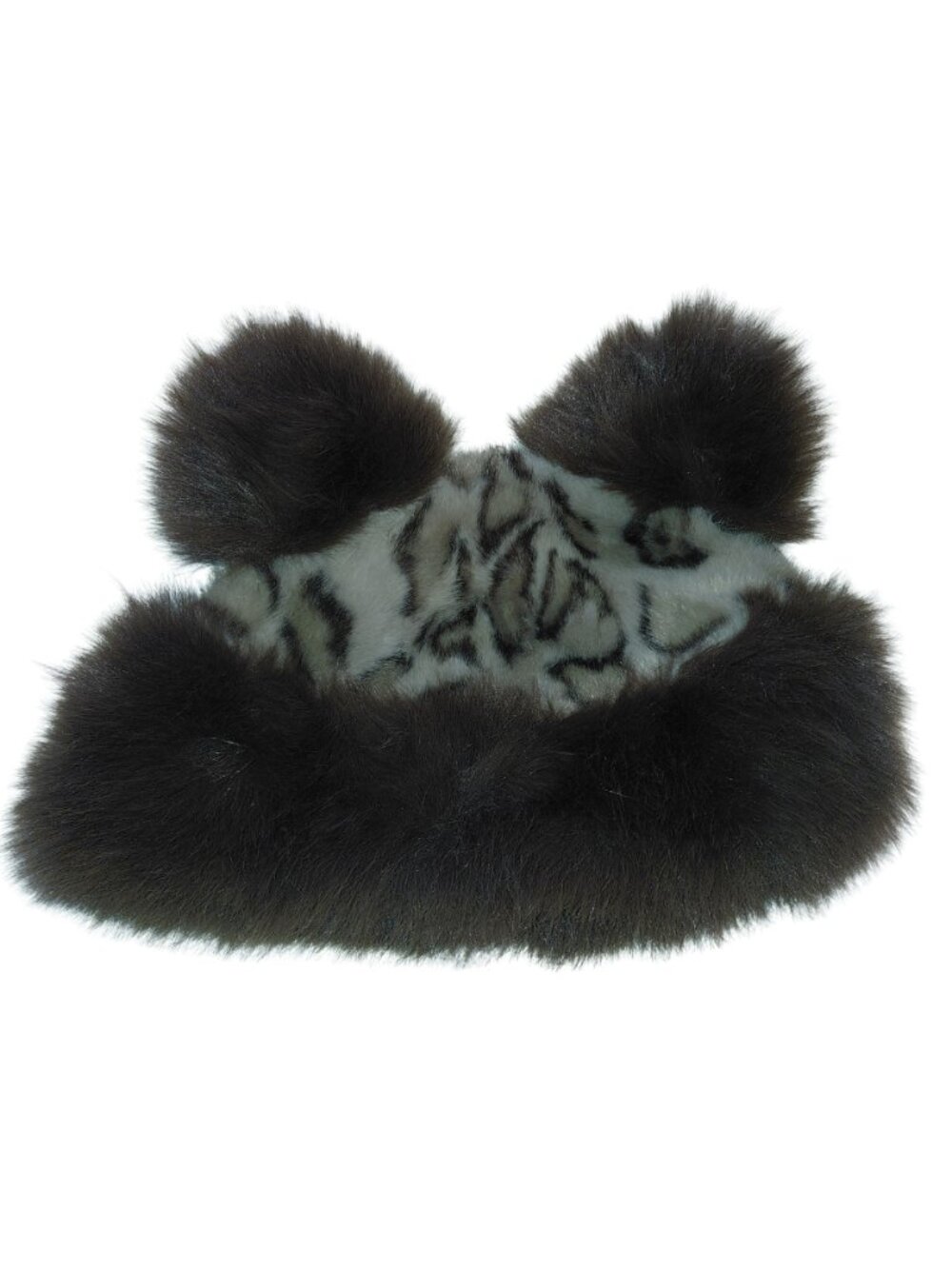 Cutetalk Leopard Print Furry Plush Cat Ears Beanie